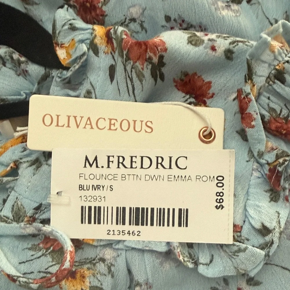 Olivaceous Light Blue Floral Tie-Neck Mini Dress - Picture 7 of 7